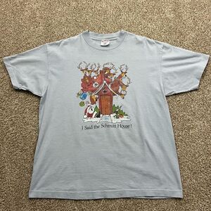 Vintage Christmas Novelty Schmitt House Graphic T Shirt men's XL